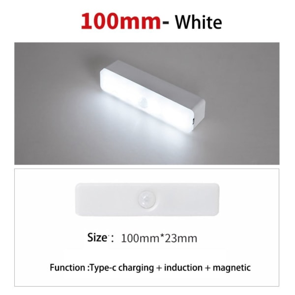 Nattljus Rörelsesensorljus VIT 10CM White 10CM