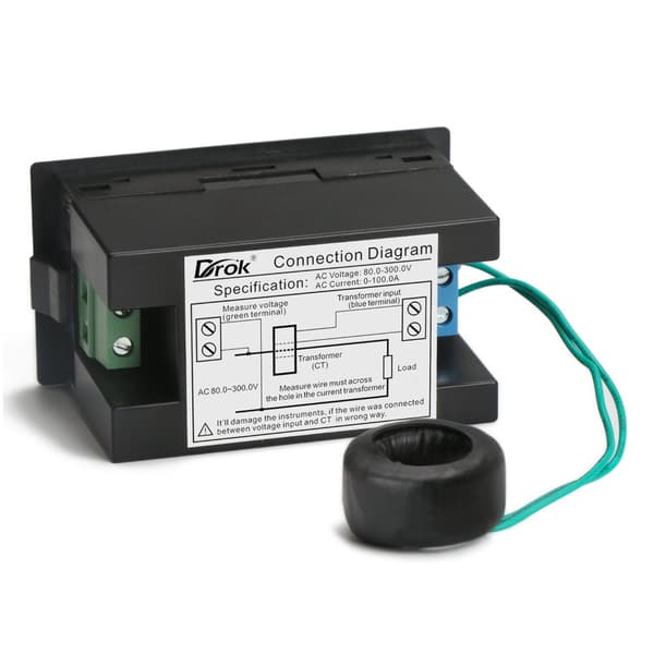Elektrisk energimonitor AC Voltmeter Amperemeter 6-i-1 multimeter