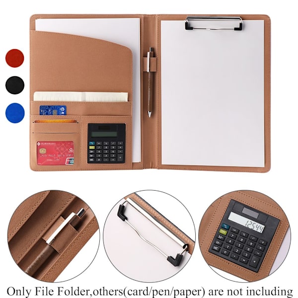 Manager Portfolio File Mapp Dokumenthållare BRUN 8 NUMBS brown 8 Numbs calculator