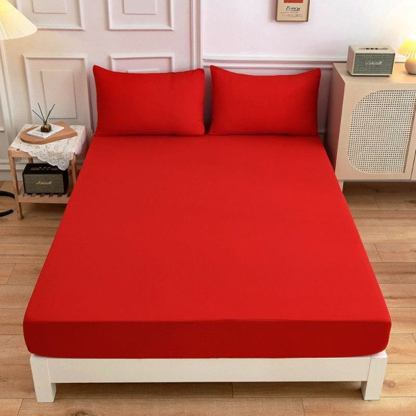 King Size Laden Fitted Sheet RØD Red