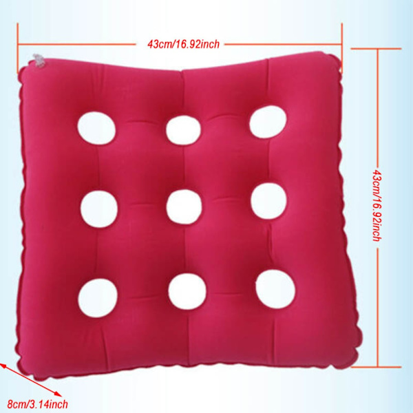 Oppblåsbar Setematte Sår Luftpute ROSE RED rose red
