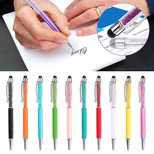 5 STK Kapacitiv Stylus Kuglepen SORT Black