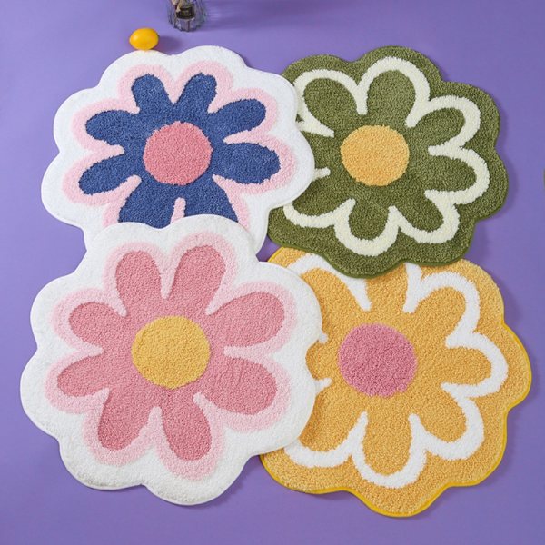 1 stk Søte tepper Blomsterbadematte Badematte 1 Pcs