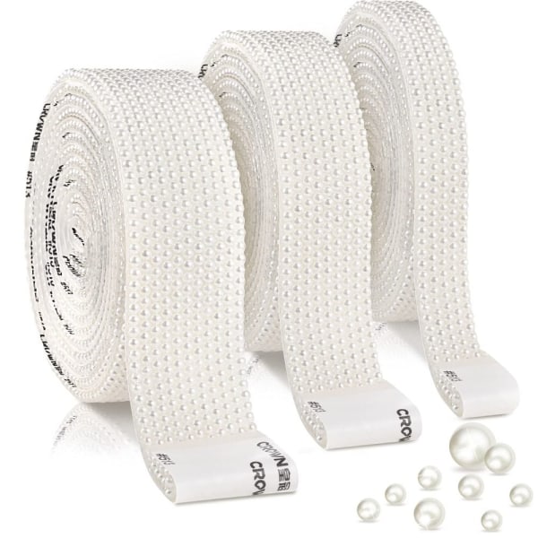 3 ruller selvklæbende bånd Perle beaded bånd klistermærke bånd