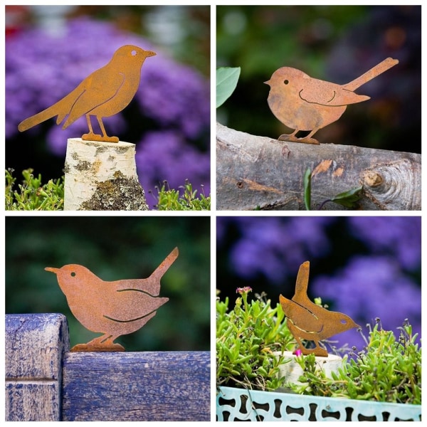 Rusty Metal Birds Bird Figurine C C C