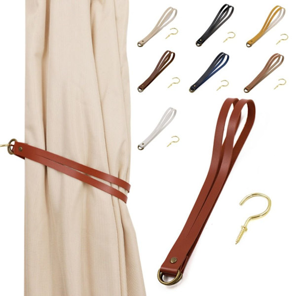 Gardinholder Rope Læder Tiebacks SORT black