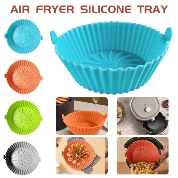 Air Fryer Silikone Pot Steamer Liner GRØN green