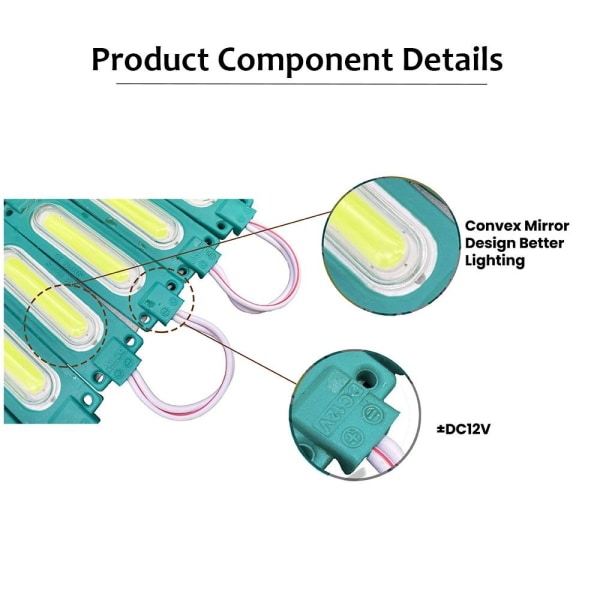 10ST LED-modul COB-ljus RÖTT 12V RÖTT 12V red 12V