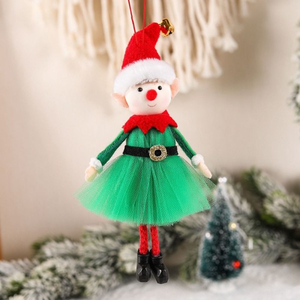 Christmas Elf Doll Boy Girl Xmas Tree Ornaments Pendant A-BOY