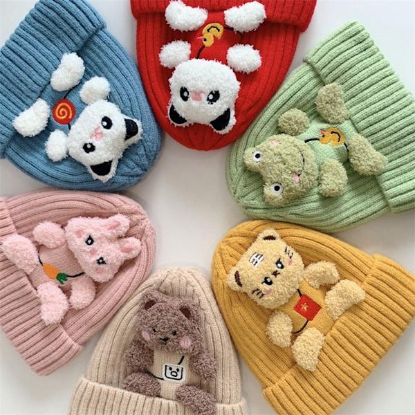 Baby neulottu hattu Lasten korvasuojat PINK Pink