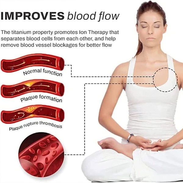2 STK RedUp Far Infrarød Negative Ions Armbånd Antistatisk Wine Red