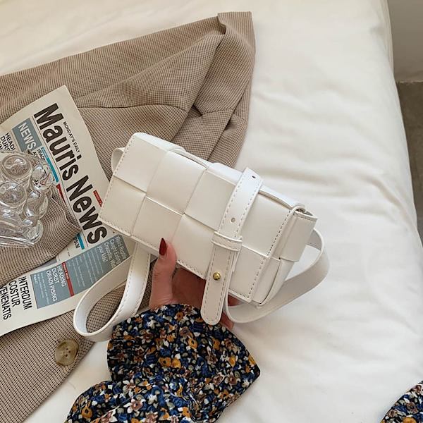 Plaid skuldertasker Quiltet mulepose HVID WHITE