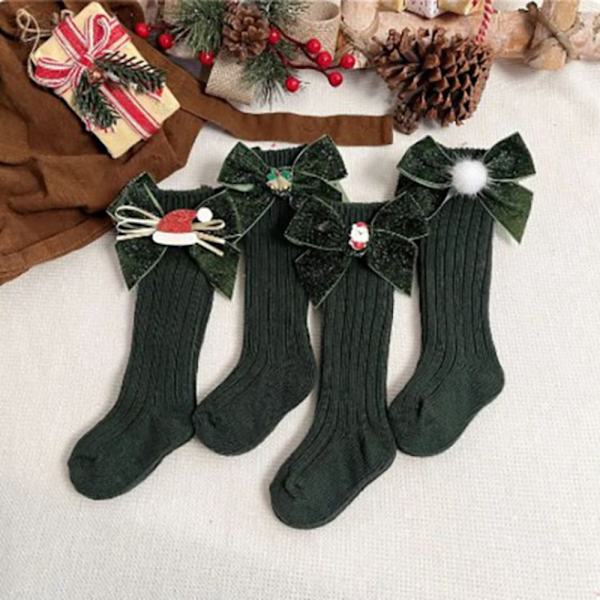 Vinter Baby Flickor Pojkar Julstrumpor Barn Knähög strumpa MSanta Claus Red