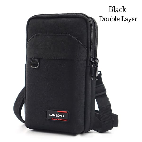 Taljetaske Talje Fanny Pack SORT DOUBLE LAYER DOBBELT LAG black Double Layer-Double Layer