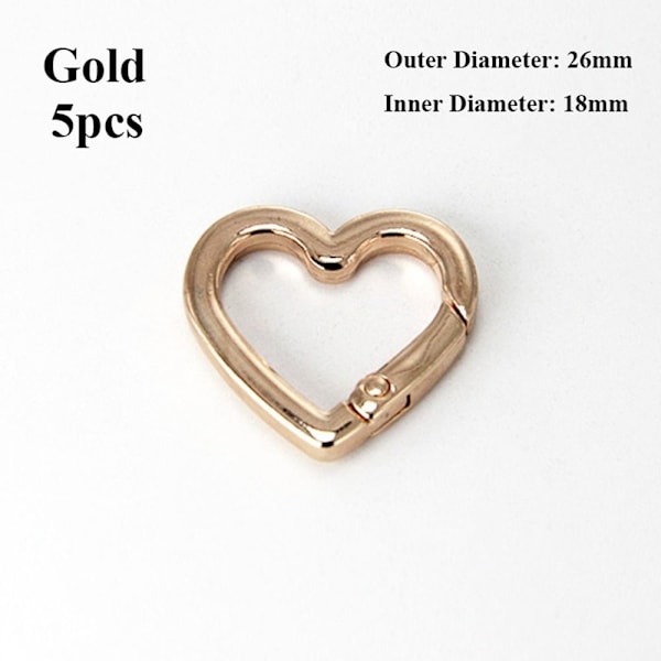 5kpl Jousirengas Soljet Karabiini Kukkarot Käsilaukut KULTA 26X18MM Gold 26x18mm