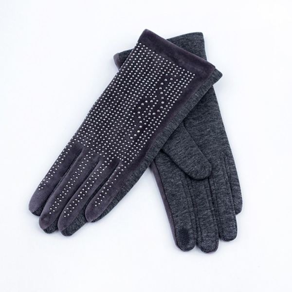Rhinestone Handsker Varme Handsker SORT SORT black