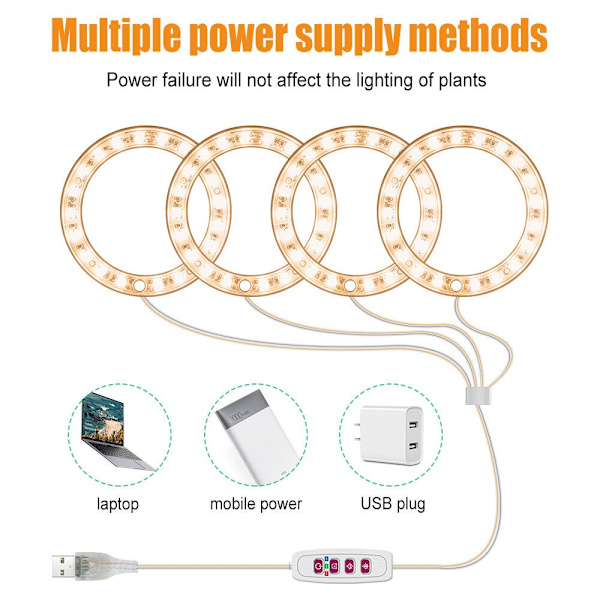 Grow Light Ring Lampe 3 RING 3 RING 3 Ring