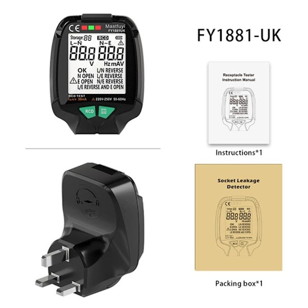 Socket Tester Polarity Phase Pheck Detector UK UK UK