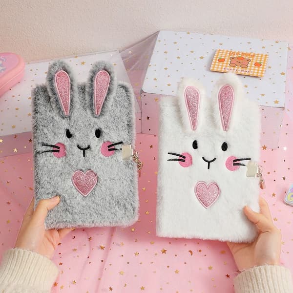 Cartoon Plush Notepad Pocket Notebook ROSA Pink