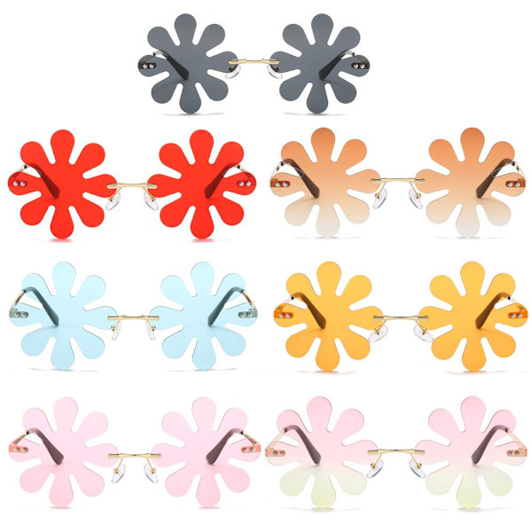 Flower Shape Solbriller Mode Solbriller SORT SORT Black