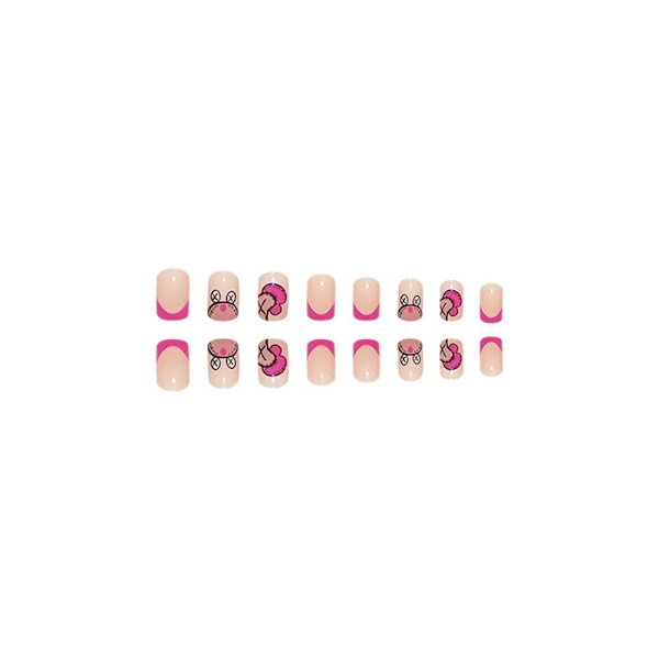 24st False Nails Short Square French Z190