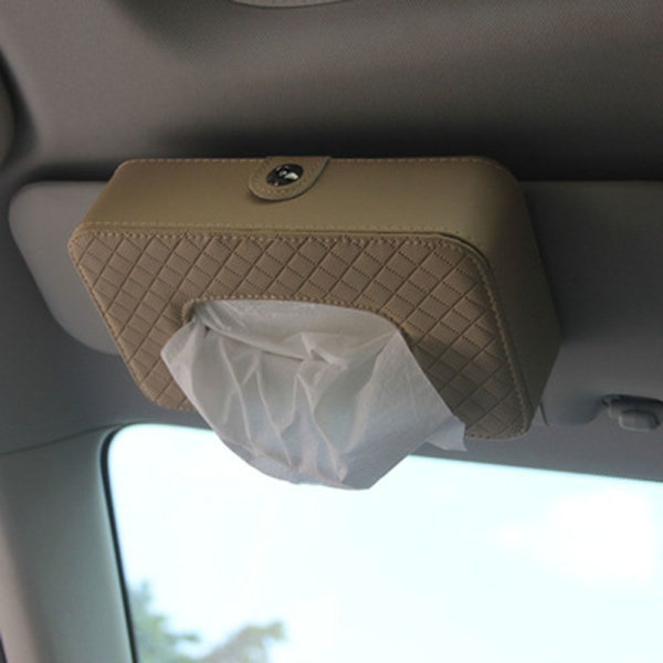 Bil Tissue Box Tissue Hållare BEIGE CLIP VERSION CLIP VERSION Beige Clip version-Clip version