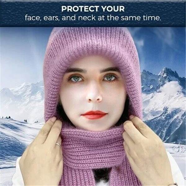 Integrert Cap Skjerf Beanie Hat Skjerf BEIGE Beige