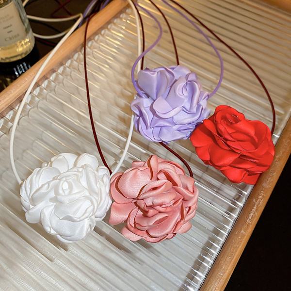 Rose Flower Choker Big Rose -kaulakoru VILLA purple