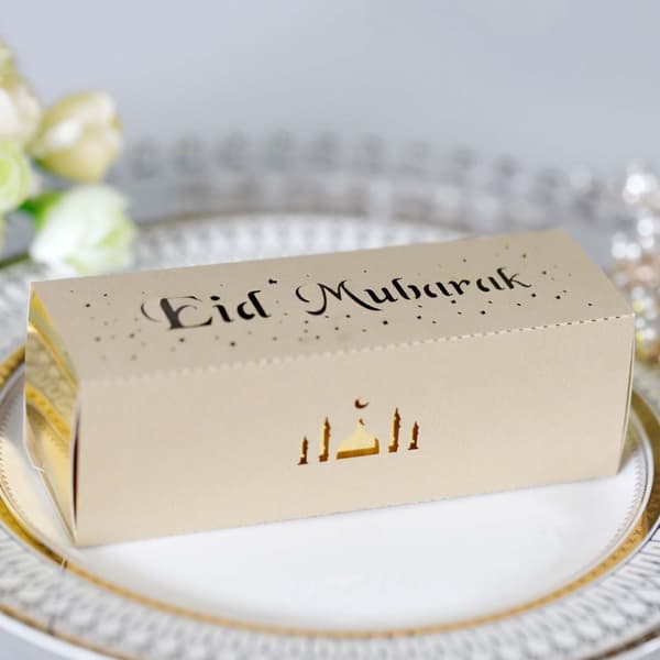 10 st Eid Mubarak Godisaskar Ramadan Godispåse GULD