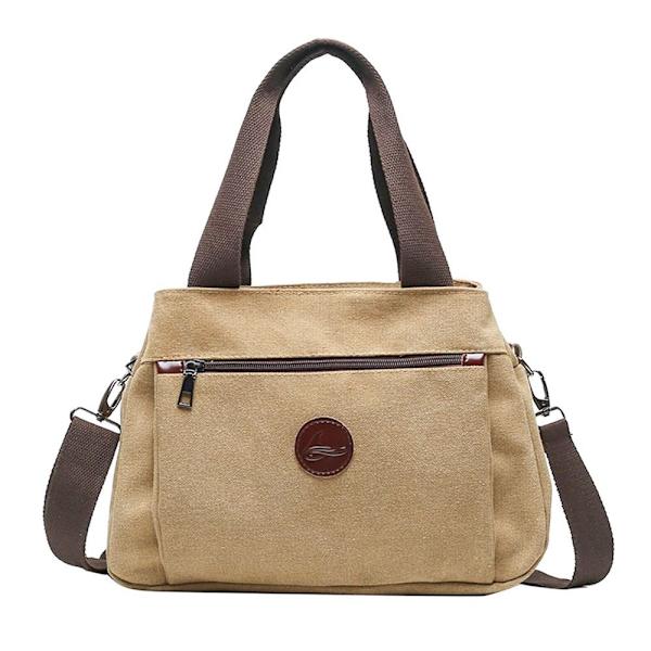 Lærredstaske Messenger Bag KHAKI khaki