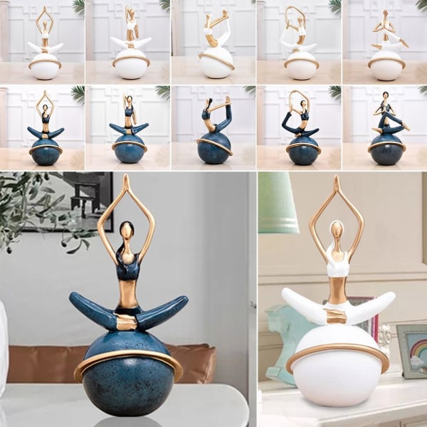 Yoga Figurer Yoga Pose Skulpturer BLÅ BC f.Kr Blue BC-BC