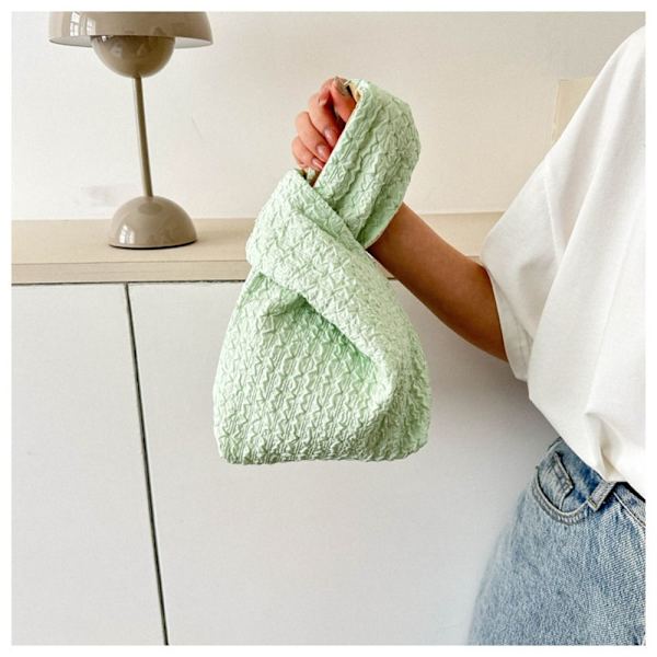 Laskostettu käsilaukku Kangaskassi VIHREÄ green
