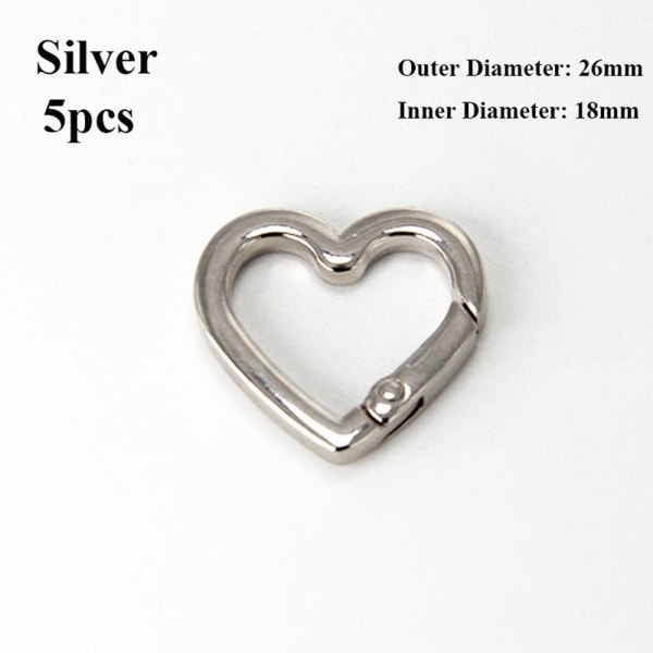 5 stk Spring Ring Spenner Karabiner Vesker Håndvesker SØLV Silver 26x18mm