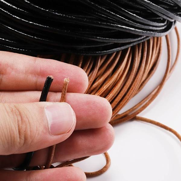 2 Meter Rund Thong Cord Halskæde Armbånd Reb BRUN 4MM 4MM brown 4mm-4mm