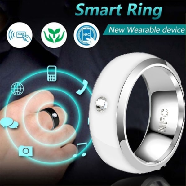 NFC Smart Ring Finger Digital Ring VALKOINEN 11 11 WHITE 11-11