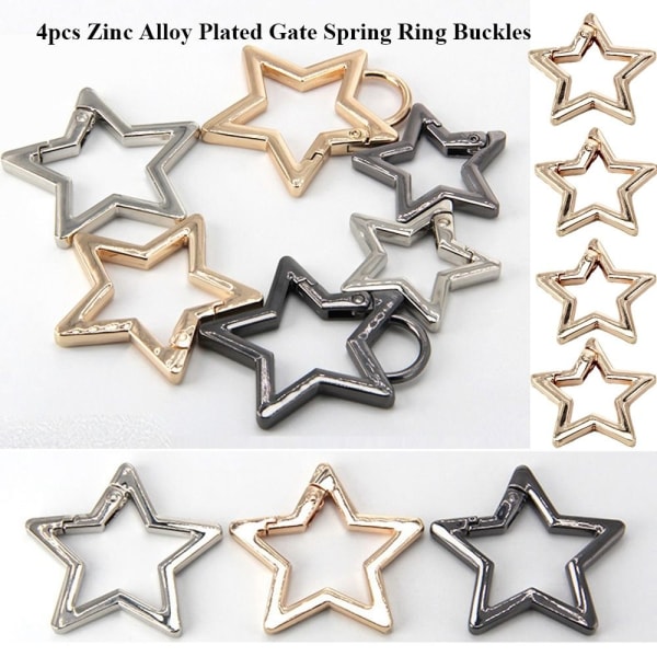 4 stk Spring Ring Spænder Karabinhagepunge Håndtasker SORT Black 33x31mmwithout ear-without ear