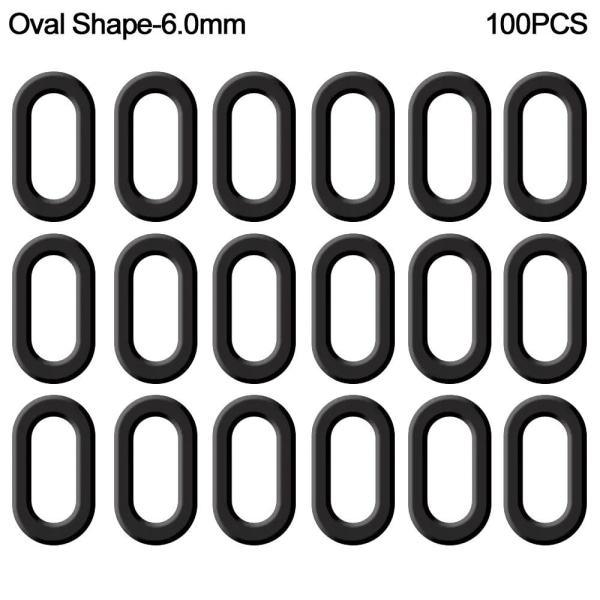 100 st Karpfiske O-ring Hårriggring OVAL FORM-6.0MM OVAL Oval Shape-6.0mm