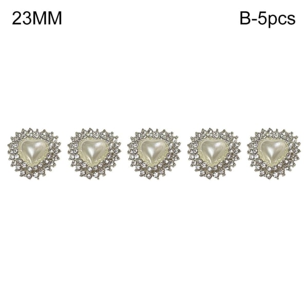 5 stk Hjerteformede knapper Skjorteknapper 23MMB-5STK B-5STK 23MMB-5pcs