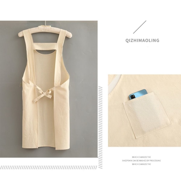 Køkkenforklæder Voksentaljeforklæder BEIGE beige