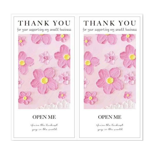 50 STK Thank You Stickers Open Me Decals 3 3 3