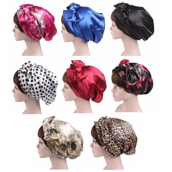 Silk Night Sleep Cap Shower Cap Hair Bonnet 7 7