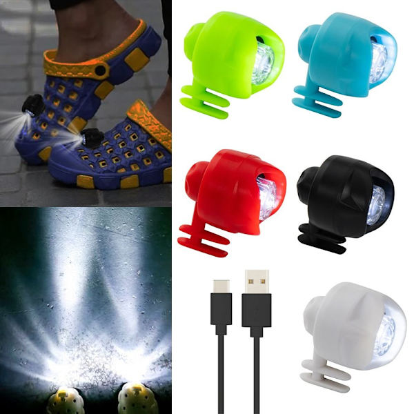 1PC frontlykter for Croc Shoes Charms E E