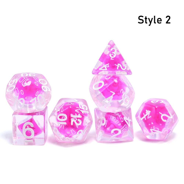 7 stk/sæt DND-terninger Polyhedriske terninger STYLE 2 STYLE 2 Style 2