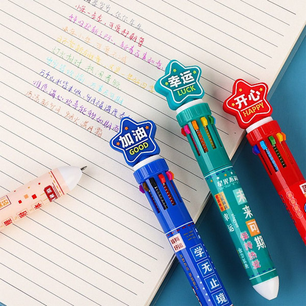 4 Stk 10-farvet kuglepen 10-farvet pen STRIVE STRIVE STRIVE