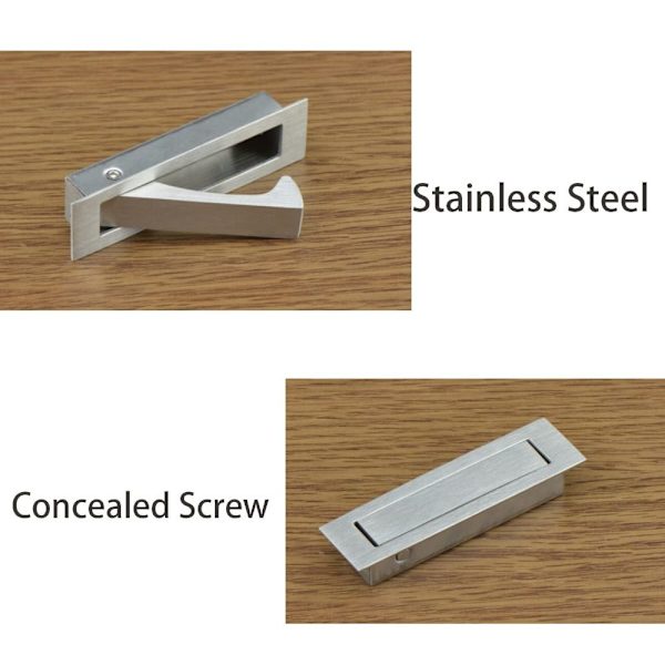 2 Pack Pocket Door Edge Pull Liukuva Closet Oven kahvat Tasossa