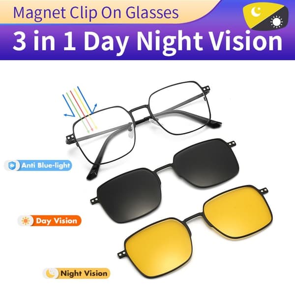 3 I 1 Glass Anti Blue Light Briller SORT FRAME SORT FRAME Black frame
