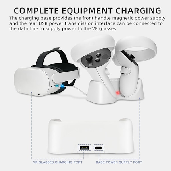 Laddningsdocka för Oculus Quest 2 VR Dual Controller Laddare
