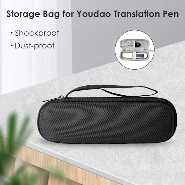 Scan Reader Penna Bärväska Translator Pen förvaringsbox Black&Grey