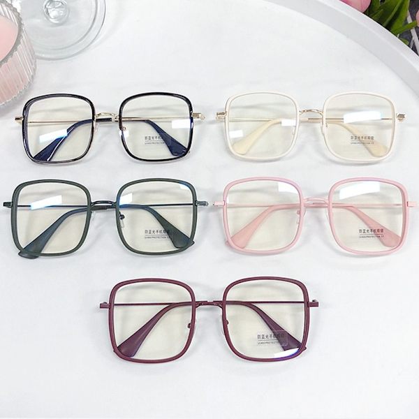 Anti-Blue Light Glasses Square Eyeglasses BEIGE Beige