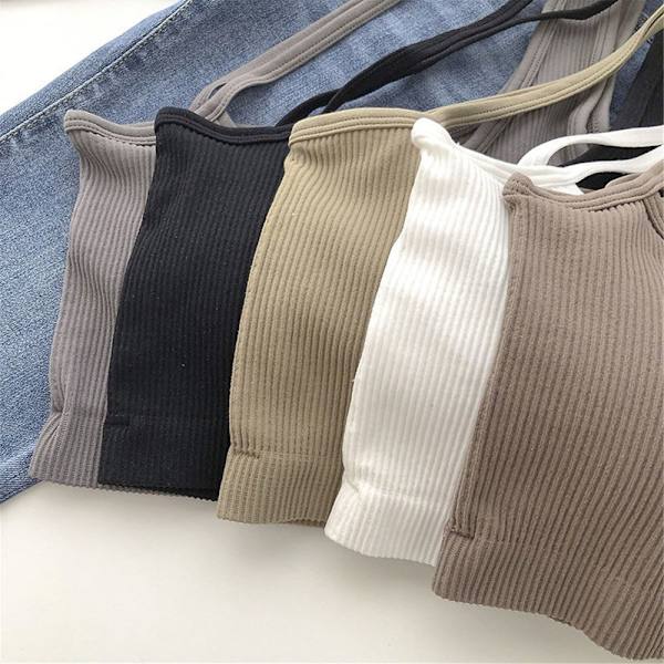 Dam Tank Sexiga Underkläder Crop Top KHAKI khaki
